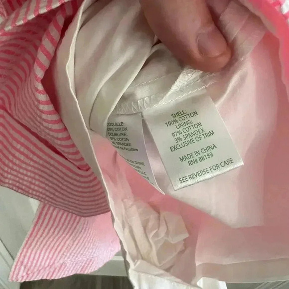 LILLY PULITZER Jesse Romper PINK COSMO STRIPE SEERSUCKER Size 2 - Picture 6 of 7